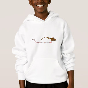 Brown and White Hooded Pet Rat.