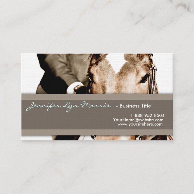 Brown and White Horse Business Card (Front)