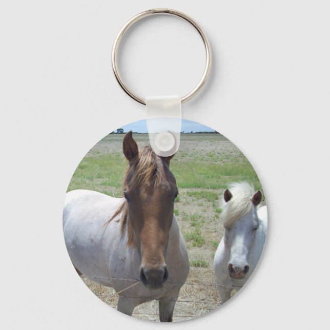Brown And White Horses, Key Ring (Front)