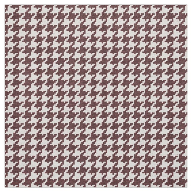 Brown and White Houndstooth Geometric Pattern Fabric (Swatch)