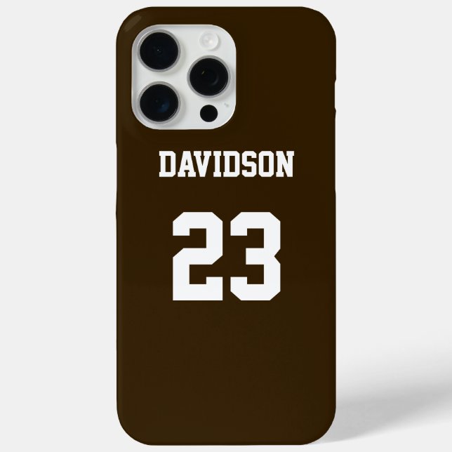 Brown and White Jersey Name Number Case-Mate iPhone Case (Back)