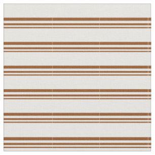 Brown and White Lines Pattern Fabric