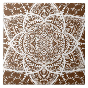 Brown and White Mandala - Loergann in Acorn Tile