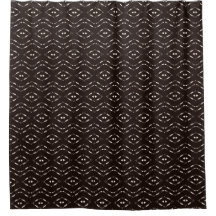Brown And White Modern Mudcloth Shower Curtain