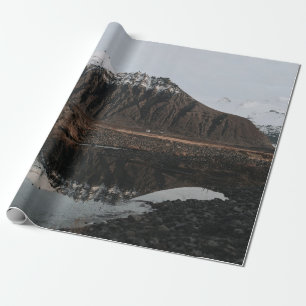 BROWN AND WHITE MOUNTAINS NEAR LAKE DURING DAYTIME WRAPPING PAPER