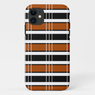 Brown and White Plaid iPhone 11 Case