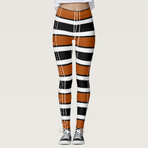 Brown and White Plaid  Leggings
