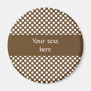 Brown and White Polka Dot Magnet
