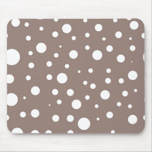 Brown and White Polka Dot  Mouse Mat