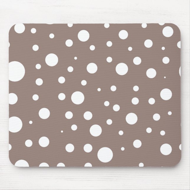 Brown and White Polka Dot  Mouse Mat (Front)