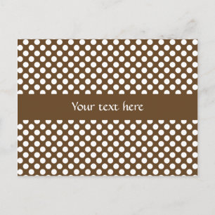Brown and White Polka Dot Postcard