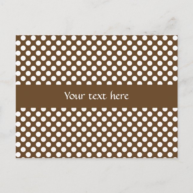 Brown and White Polka Dot Postcard (Front)