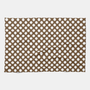 Brown and White Polka Dot Tea Towel