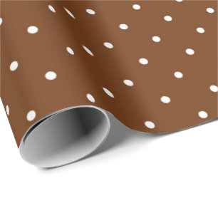 Brown and White Polka Dot Wrapping Paper