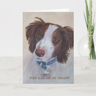 BROWN AND WHITE RETRIEVER   GREETING CARD
