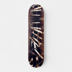 Brown and White Scratched Skateboard