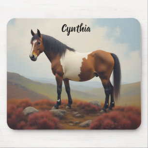 Brown and White Shetland Pony Mouse Mat
