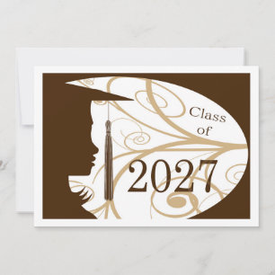 Brown and White Silhouette 2027 Card