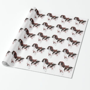 Brown and white Springer Spaniel Wrapping Paper