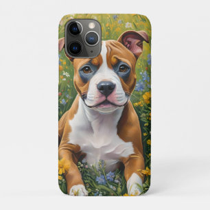 Brown And White Staffordshire Bull Terrier Puppy, iPhone 11 Pro Case