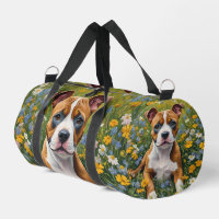 Brown And White Staffordshire Puppy Acrylic Art,