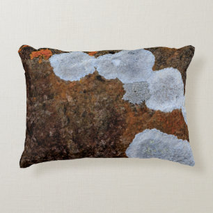 Brown and white stone fragment decorative cushion