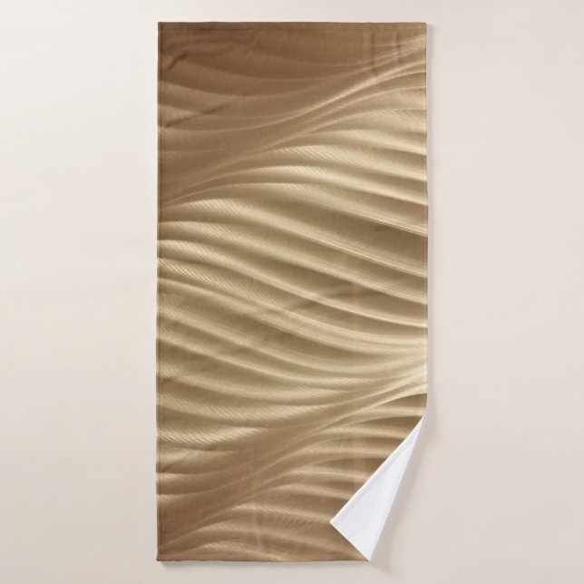 BROWN AND WHITE STRIPED TEXTILE BATH TOWEL (Bath Towel)