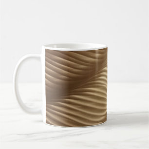 BROWN AND WHITE STRIPED TEXTILE COFFEE MUG
