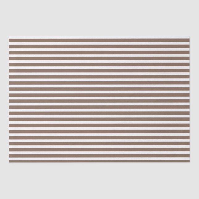 Brown and White Stripes Tissue Paper (Front)