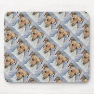 BROWN AND WHITE TERRIER MOUSEPAD