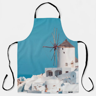 Brown and white windmill apron