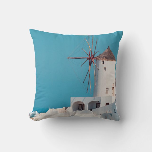 Brown and white windmill cushion (Front)