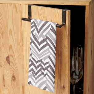 Brown and white ZigZag Tea Towel