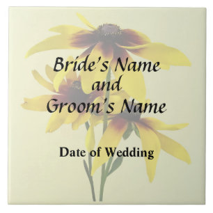 Brown and Yellow Black Eyed Susan Wedding Products Tile