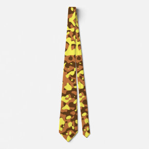 Brown and Yellow Desert Camouflage Pattern Tie