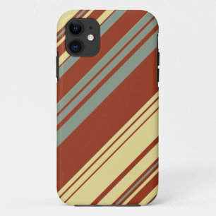 Brown and yellow diagonal stripes iPhone 11 case