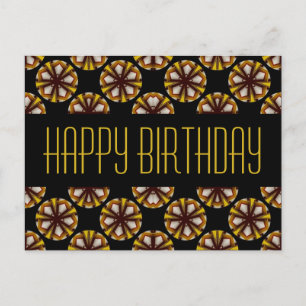 Brown and Yellow Happy Birthday Postcard