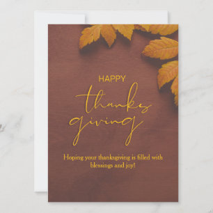 Brown and Yellow Minimalist Thanksgiving Card
