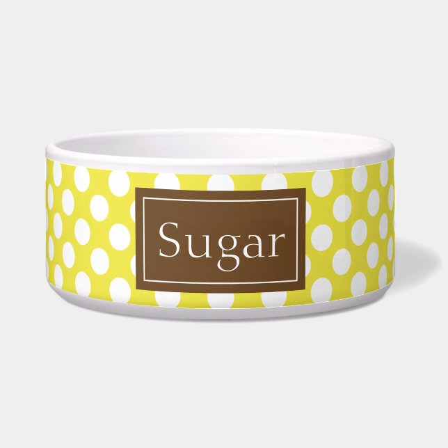 Brown And Yellow Polka Dots Pattern With Name (Front)
