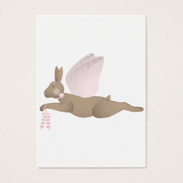 Brown Angel Rabbit With Pink Wings (Front)