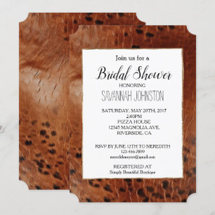 Brown Animal Print Invitation