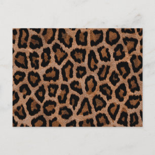 Brown animal print pattern postcard