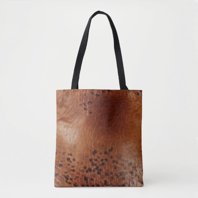 Brown Animal Print Tote Bag (Front)