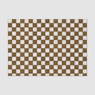 Brown & Antique White Chequered Tissue Paper