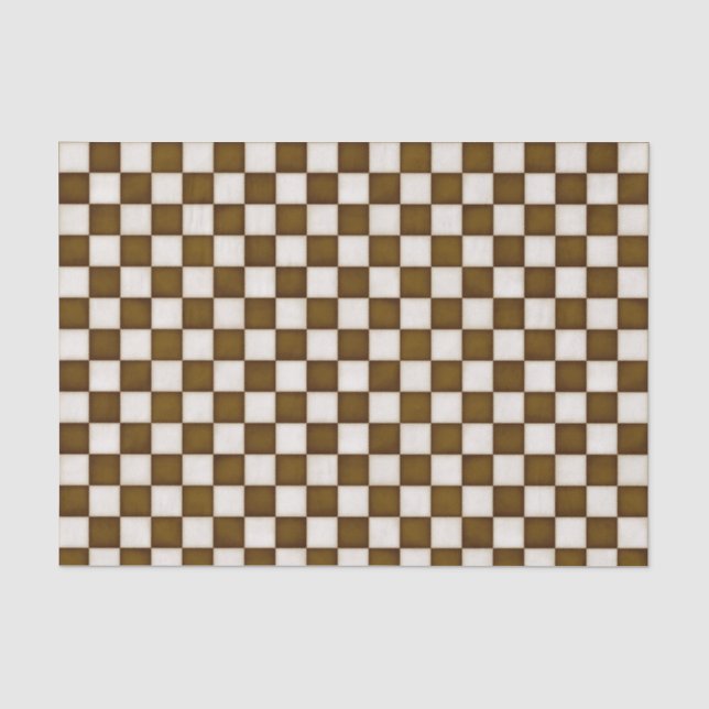 Brown & Antique White Chequered Tissue Paper (Front)