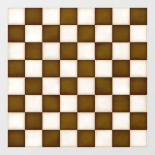 Brown & Antique White Custom Size Chessboard Decal