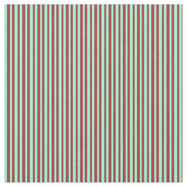 Brown & Aquamarine Coloured Lined Pattern Fabric (Close Up)