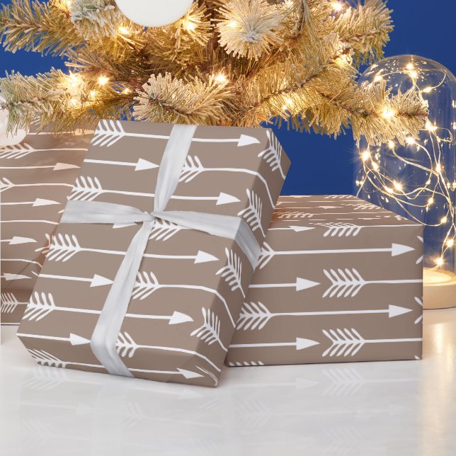 Brown Arrows Pattern Wrapping Paper (Holidays)