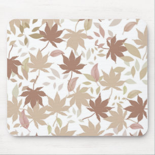 Brown Autumn Floral Leaves Y2K Pattern Mouse Mat