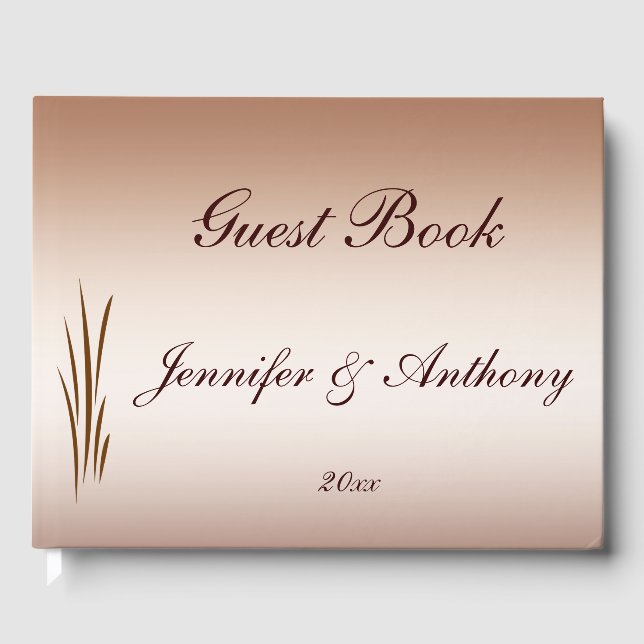 Brown Autumn Harvest Wedding Guest Book (Front)